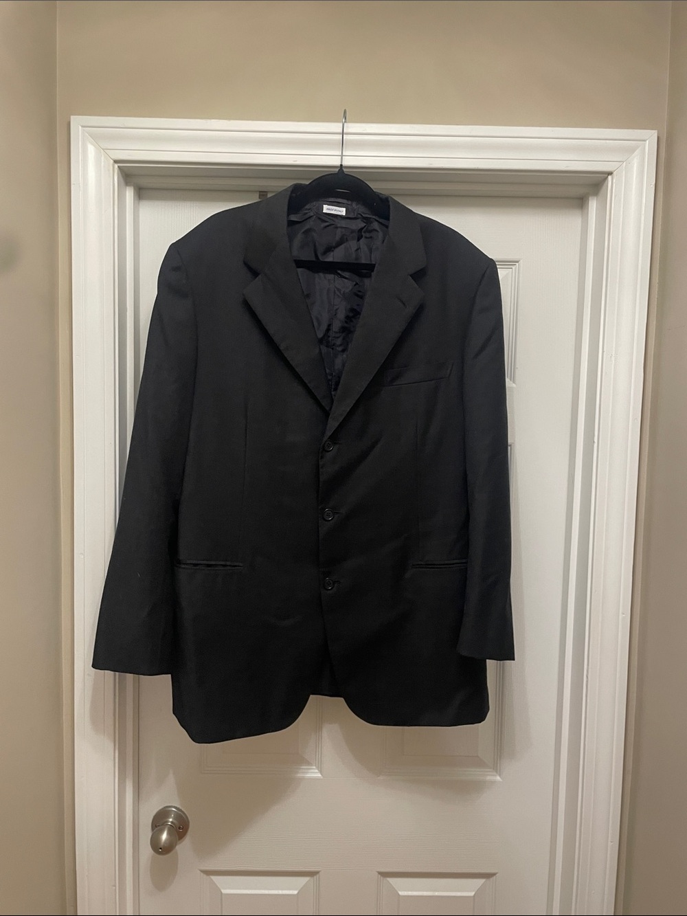 Brioni Palatino Black Men's Three-Button Suit Jacket 100% wool Italy size 46L